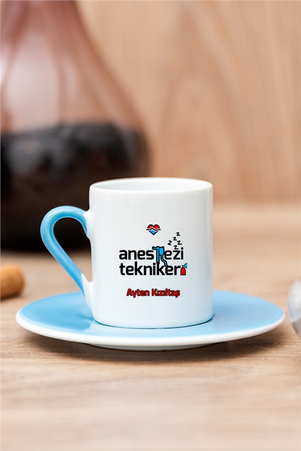 Anestezi Teknikeri Renkli Türk Kahvesi Fincanı