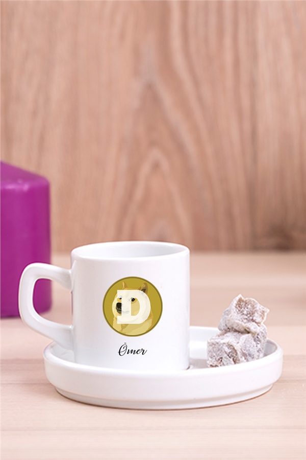 Doge Coin Logolu Concept Türk Kahvesi Fincanı