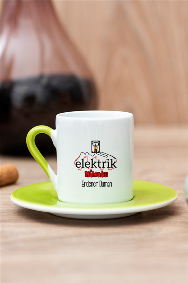 Elektrik Mühendisi Renkli Türk Kahvesi Fincanı
