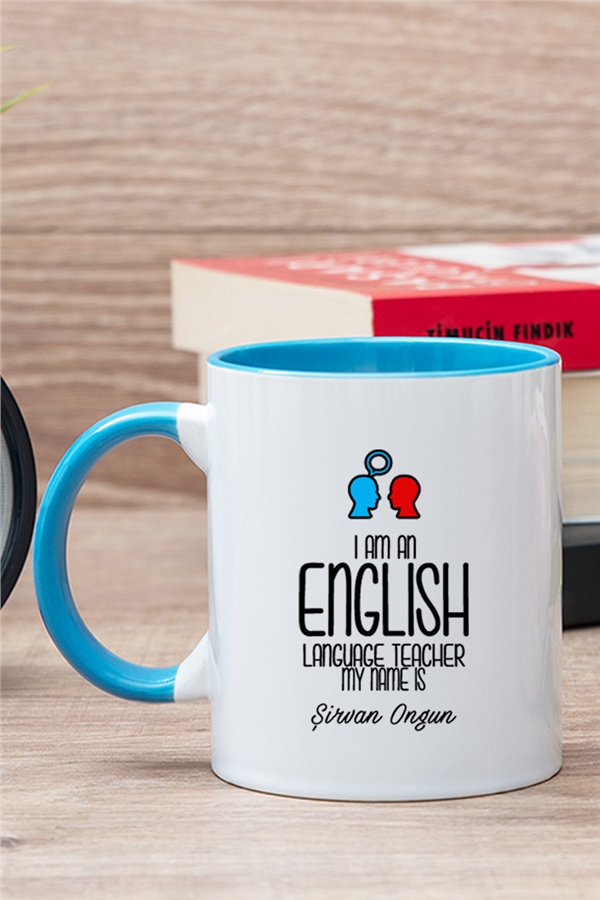 İngilizce Öğretmeni İçi Renkli Kupa Bardak