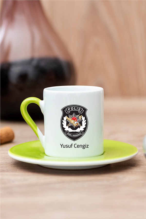 Özel Harekat Polisi Renkli Türk Kahvesi Fincanı