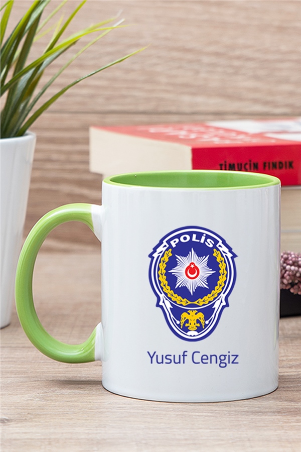 Polis Logolu İçi Renkli Kupa Bardak