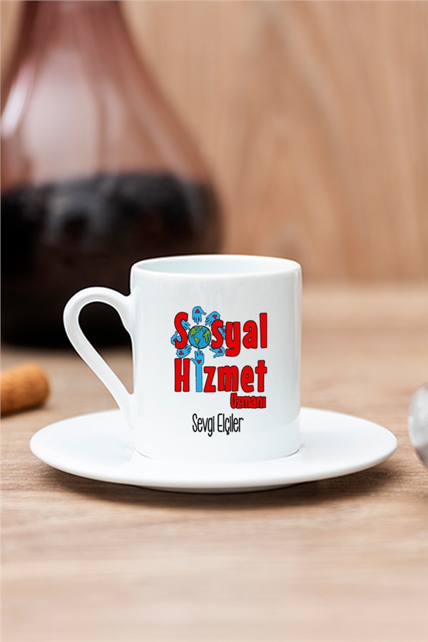 Sosyal Hizmet Uzmanı Beyaz Türk Kahvesi Fincanı