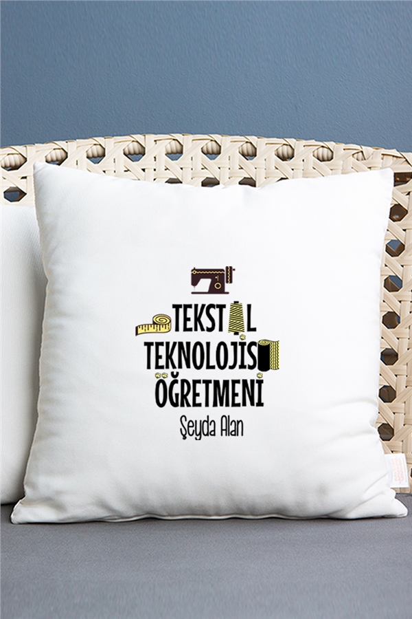 Tekstil Teknolojisi Öğretmeni Saten Kare Yastık