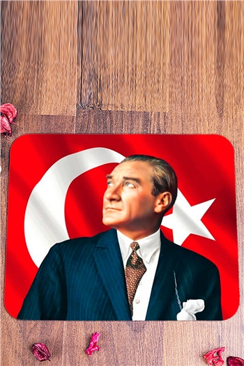 Atatürk ve Türk Bayrağı Baskılı Mouse Pad