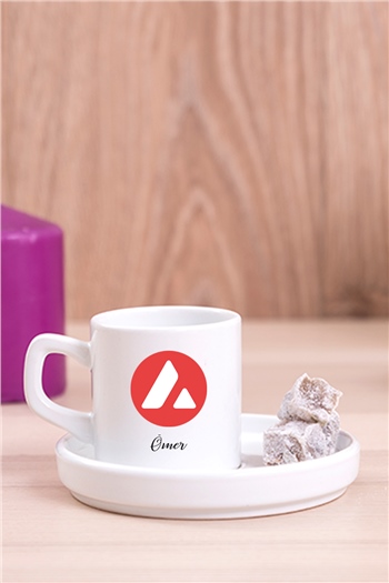 Avax Avalanche Coin Logolu Concept Türk Kahvesi Fincanı