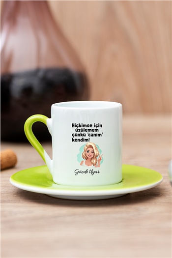 Canım Kendim Renkli Türk Kahvesi Fincanı