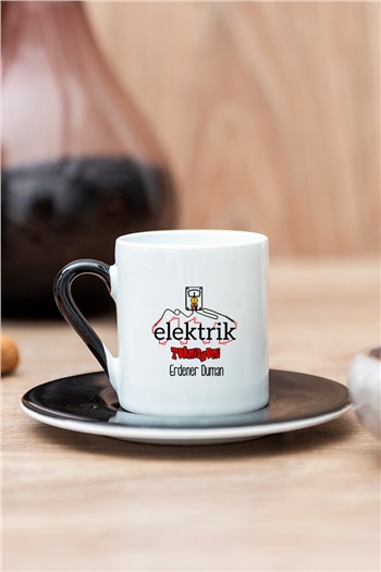 Elektrik Teknisyeni Renkli Türk Kahvesi Fincanı