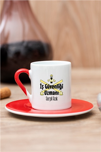 İş Güvenliği Uzmanı Renkli Türk Kahvesi Fincanı