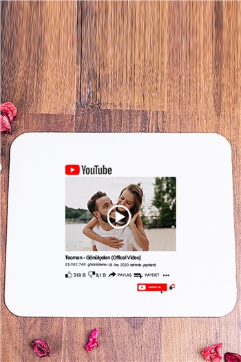 Kişiye Özel Youtube Tasarım Fotoğraflı Mouse Pad