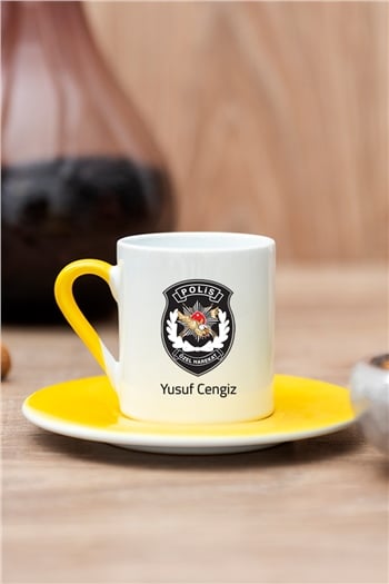 Özel Harekat Polisi Renkli Türk Kahvesi Fincanı