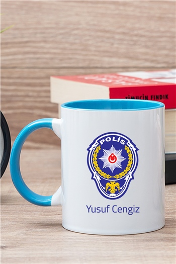 Polis Logolu İçi Renkli Kupa Bardak