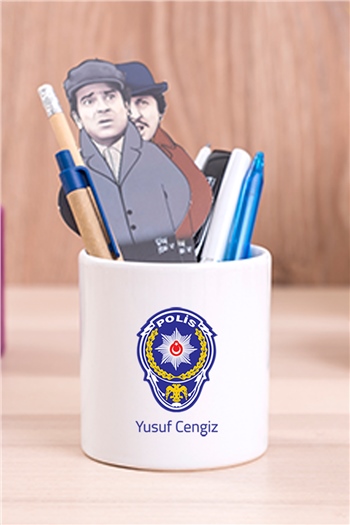 Polis Logolu Seramik Kalemlik