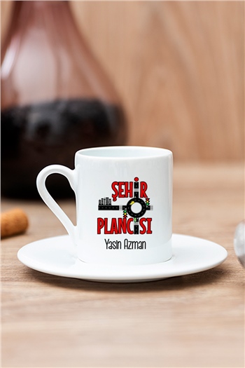 Şehir Plancısı Beyaz Türk Kahvesi Fincanı