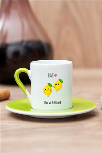 Sevimli Limonlar  Renkli Türk Kahvesi Fincanı