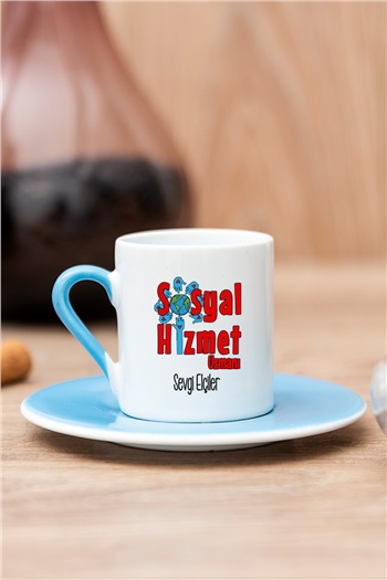 Sosyal Hizmet Uzmanı Renkli Türk Kahvesi Fincanı