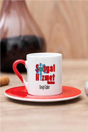 Sosyal Hizmet Uzmanı Renkli Türk Kahvesi Fincanı