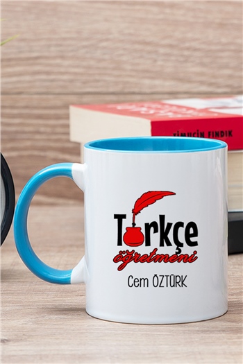 Türkçe Öğretmeni İçi Renkli Kupa Bardak